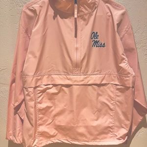 🎀 Pink Ole Miss Quarter Zip Windbreaker
